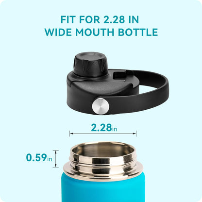 Lid for Hydro Flask 32 40 oz Water Bottle, Spout Lid with Handle Replacement for Wide Mouth Lid Chug Cap