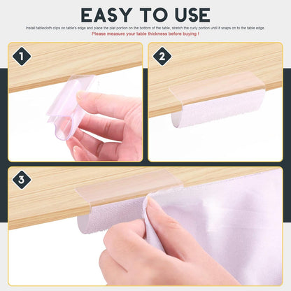 Hilitchi 30Pcs Table Cover Tablecloth Clips, EC Model Skirting Clips with Hook and Loop for Table 3/4inch - 1inch