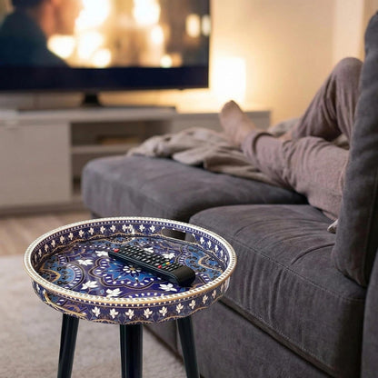 17.7 Inch Gesodant Plastics Tray with Detachable Three Wooden Legs, Versatile Side Table with Tray Design, Perfect