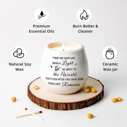 Sympathy Gift for Loss of Loved One,10 Oz Memory Candle for Loss of Loved One, Celebration of Life Decorations Memorial Gifts Bereavement Gift for Loss of Dad Mom,Sympathy Candles in Handmade Jar