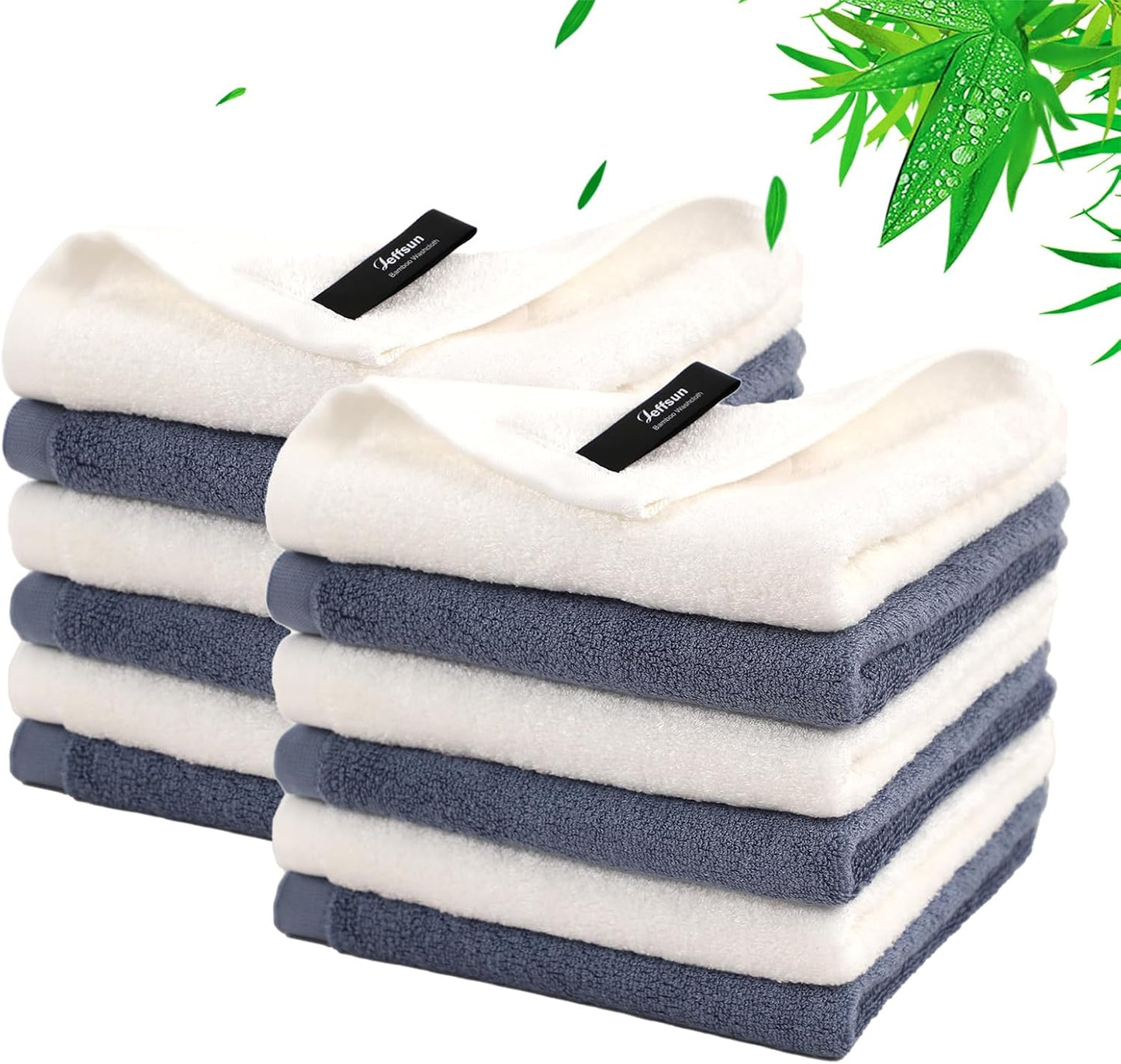 12 Pack, 13x13 inch Wash Cloths Large Face Towel on Sensitive Skin, Easy to Clean Slate Blue Makeup Eraser Cloth, Super