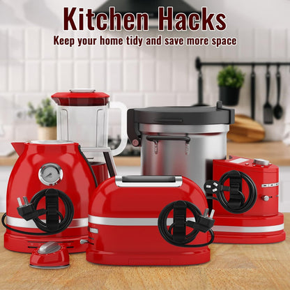 Cord Organizer for Kitchen Appliances, 6Pcs Black Cord Winder, Cord Keeper for Mixer, Coffee Maker, Air Fryer, Toaster