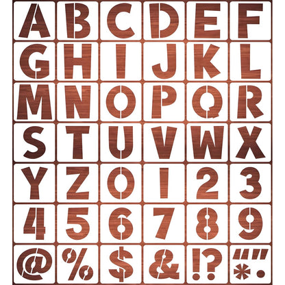 REOLAN 10 Inch Letter Stencils for Painting - 42 Pack Alphabet Letter and Number Stencil Templates with Signs for Painting, Reusable Letters Numbers Stencils for Chalkboard Wood Crafts & Wall Decor
