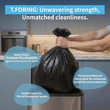 Black Trash Bags - 20-25 Gallon Large Kitchen Garbage Bags | 120 Count, Unscented, 30" x 33" Size