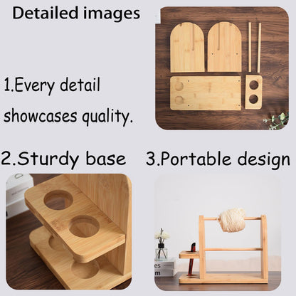 Crochet Yarn Holder, Double Rotating Portable Wooden Yarn Ball Dispenser With Non-Slip Base For Knitting Crocheting, For Mothers, Elders, Women, And Knitting Enthusiasts (1 Pcs)