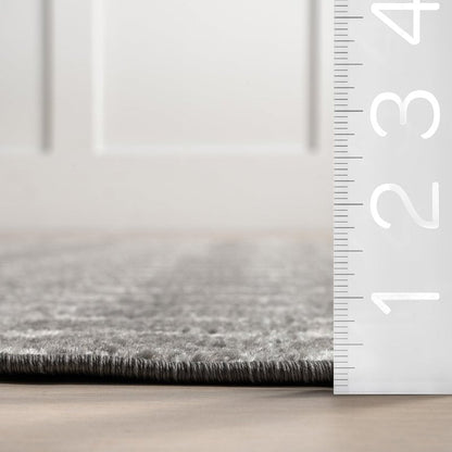 nuLOOM 2x3 Moroccan Blythe Area Rug, Dark Grey, Faded Bohemian Design, Stain Resistant, For Bedroom, Dining Room, Living Room, Hallway, Office, Kitchen, Entryway