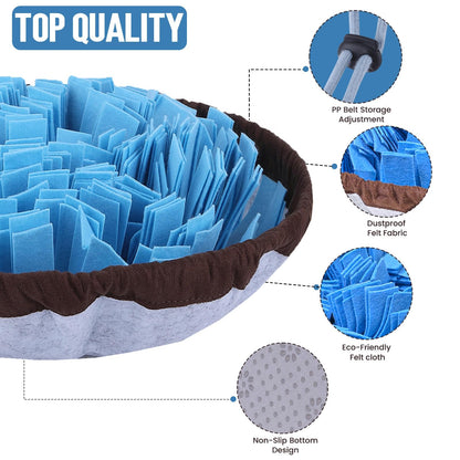 PET ARENA Snuffle Mat for Dogs - Adjustable Interactive Puzzle Toy for Large & Small Breed Slow Feeder for Mental Stimulation & Stress Relief Encourages Natural Foraging Ideal for Indoor & Outdoor Use
