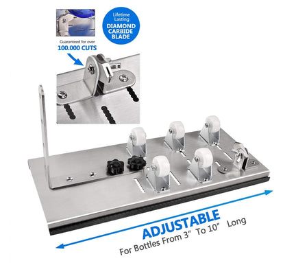 KOZYLAND Glass Bottle Cutter, Bottle Cutter & Glass Cutter Kit, Glass Cutting Tool DIY Kit for Cutting Wine, Beer Bottle or Jars to Craft Glasses for Round Bottle with Safety Gloves & All Accessories