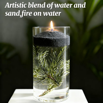 Pearled Sand Candles with Wicks 18 Oz-Refillable Sandalwood&Jasmine Scented Natural Pearled Candle Sand Wax Pearl Candle Powder Beads-Non Toxic Luxury Long Lasting 120 Hours Candles Making Kit Black
