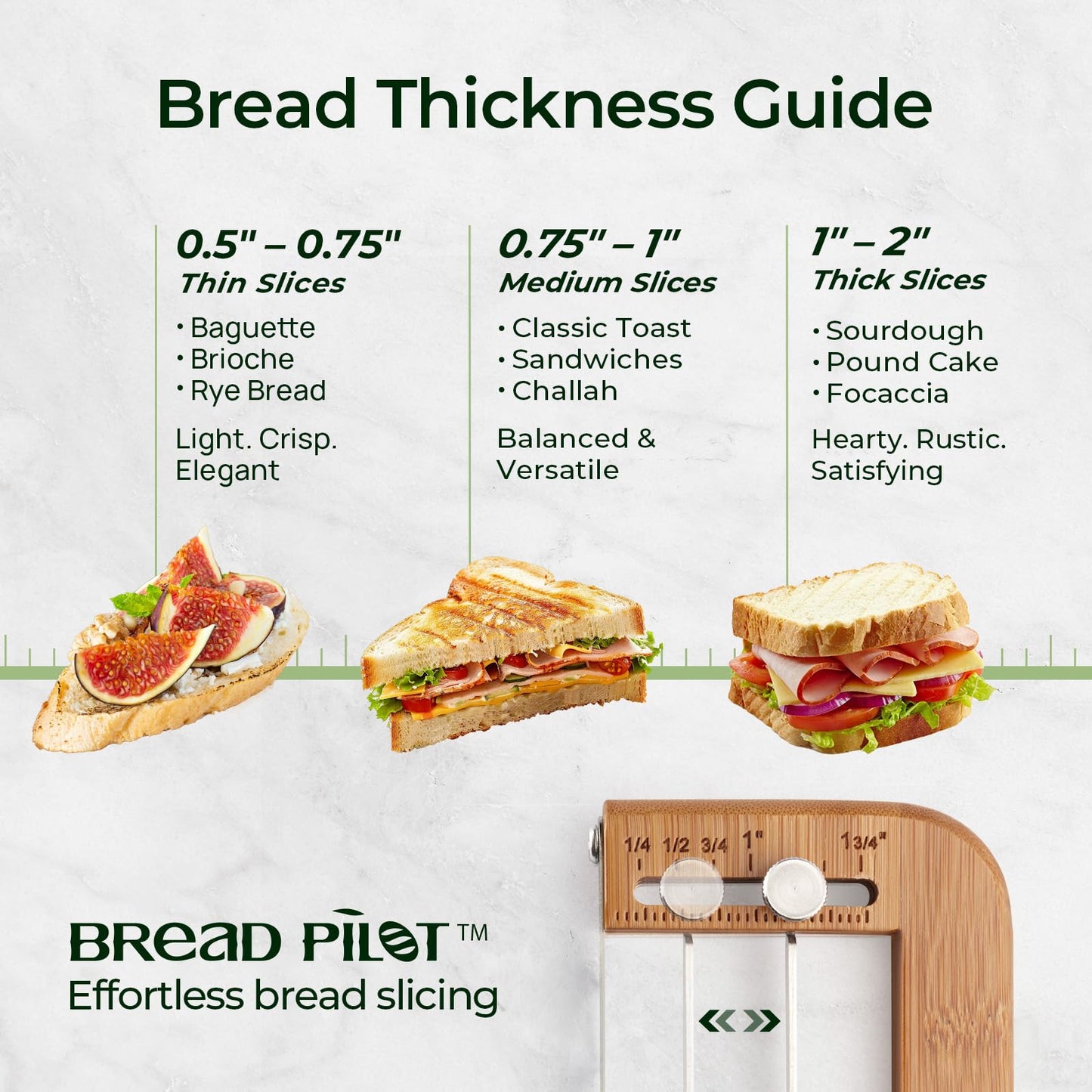 keechee Bread Pilot Adjustable Bread Knife – Upgraded Bread Slicer for Homemade & Sourdough Loaves, Serrated Stainless Blade with Precision Thickness Guide, Gift for Artisan Bakers