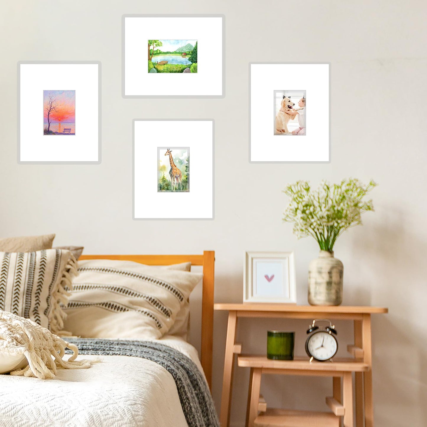 Prudiut 15 Pack 11x14 White Picture Mats, Frame Mattes for 5x7 Pictures Display Photo Frame Mat Core Bevel Cut Mat Board Show Kit for Photos, Prints, Artworks