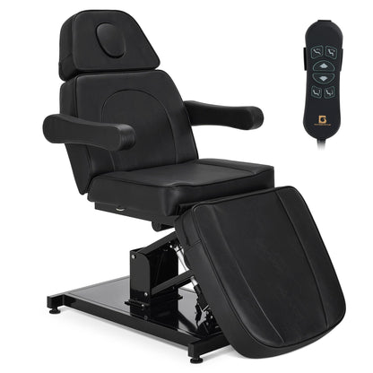 BarberPub Electric Facial Bed, 3-Motor Adjustable Fully Adjustable Esthetician Chair, Tattoo Chair with Thick Cushion, Professional Tattoo Spa Equipment, 2782 (Black)