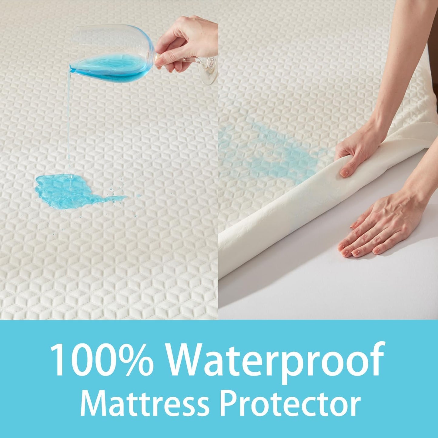 BedTreat Waterproof Mattress Protector Full Size Bed Cooling Mattress Cover, Breathable Noiseless Washable Bed Pad
