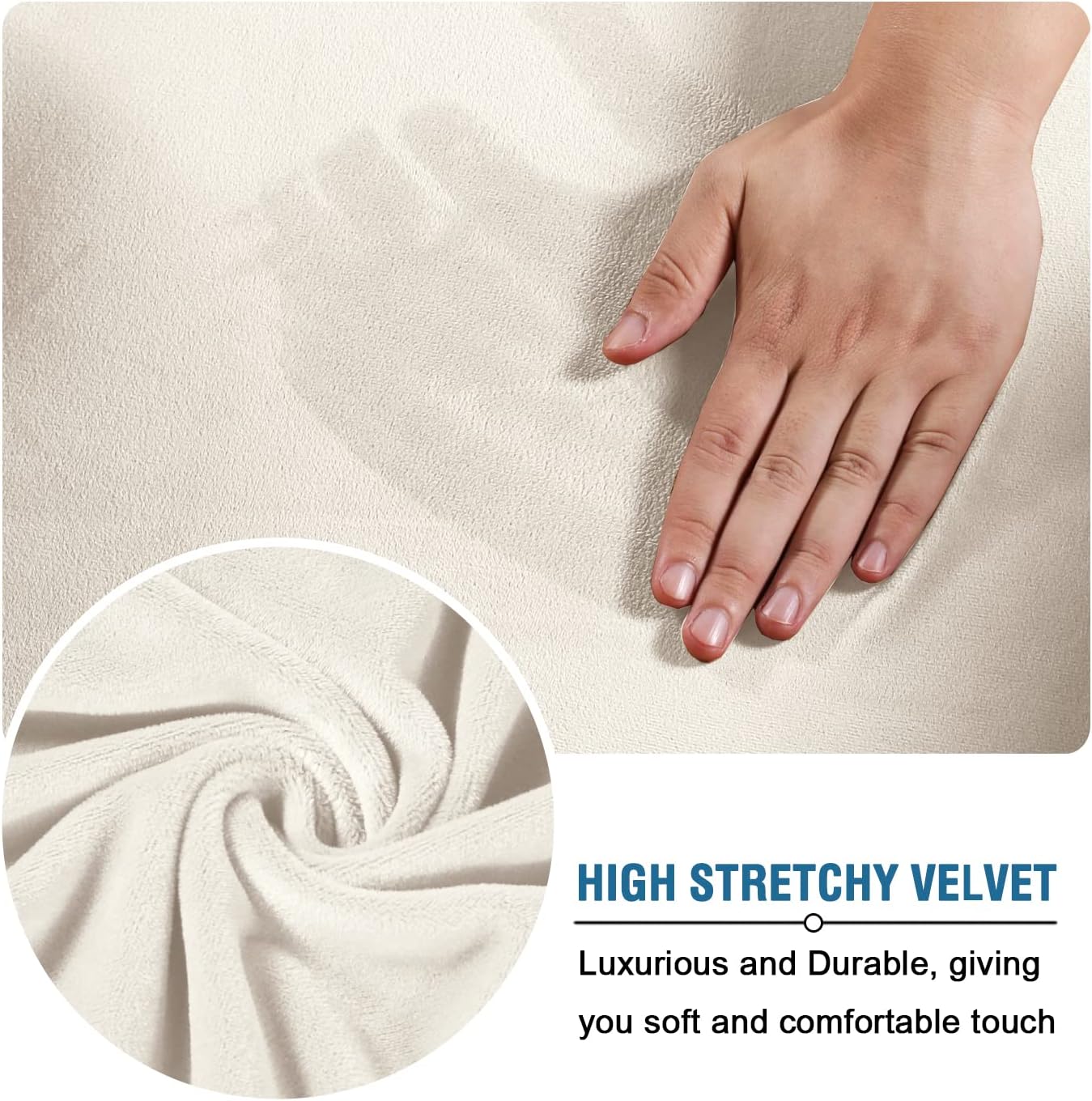 1 H.VERSAILTEX Ottoman Covers Slipcover Rectangle Real Velvet Plush Piece Form Fit Stretch Folding Storage Covers
