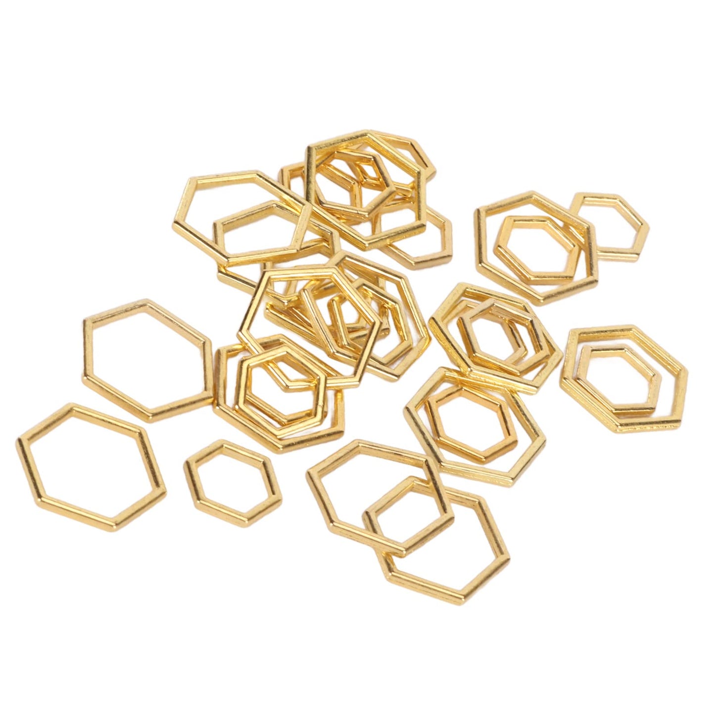 Mrisata Crochet Stitch Markers Stitch Marker Rings Metal Stitch Marker Rings Crochet Locking Accessories 30pcs Hexagonal Knitting Stitch Markers Plating Process Fade Zinc Alloy