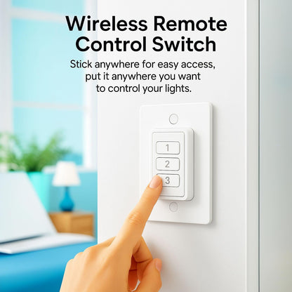 LoraTap 656ft Wireless Wall-Switch: Remote Control Outlet 3 Pack — Lights & Small Appliances — No Wiring —1 Remote for 3 Plugs