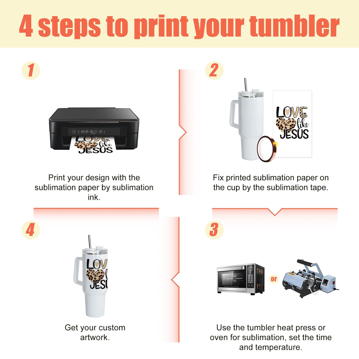AGH 40 oz Sublimation Tumbler with Handle, 4 Pack Shimmer Glass Cups with Straw and Lid, Sublimation White Tumblers Blanks