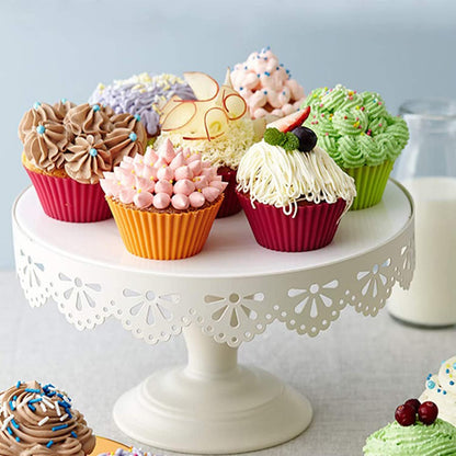 Utoolmart Silicone Cupcake Cups, Reusable Non-stick Baking Liners for Party Halloween Christmas, Green 5 Pcs