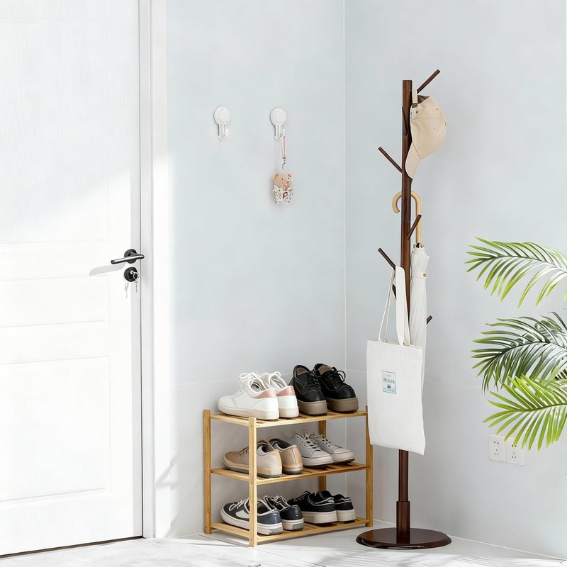 Akloya Small Shoe Rack, Multipurpose 3 Tier Shoe Organizers Rack，Small Bamboo Shelfs for Shoes, Plants, Books, Living Room, Hallway Bedroom, Bathroom (3 Tier)