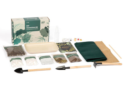 DIY Terrarium Kit with 13 Items Soil Pebbles Sphagnum Moss Activated Carbon Burlap Peat Moss Terrarium Tools Indoor Garden Make Your Own Terrarium