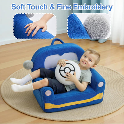 OUOZZZ 13 Toddler Chair Years Old, Kids Chair Comfy Car Sofa with Cushion Handle & Book Pocket, Soft Sherpa Foam Seat