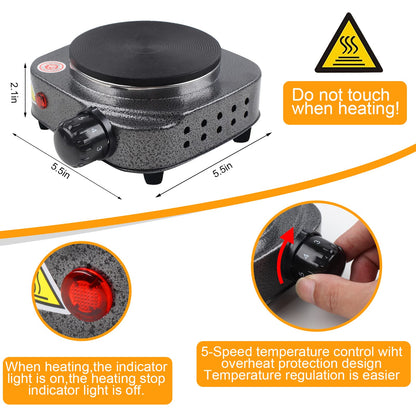 BBAXI Candle Making Kit with Electronic Hot Plate,Candle Wax Melter for Melting,Including Melting Pot, Hot Plate,1lb Soy Wax,Stain Spoon,Cotton Wicks,Center Devices,Wick Stickers
