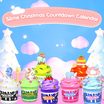 Slime Advent Calendar 2026 for Grils, Christmas Countdown Calendar for Kids, 24 Days of Xmas Count Down Calendar for Girls and Boys