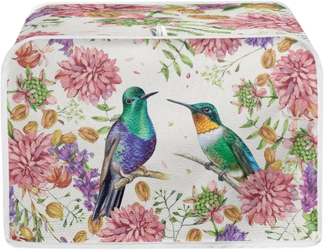 Bird Flowers Painting Toaster Cover Washable 2-Slice Toaster BreadMaker Machine Organizers Bag
