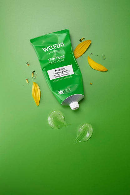 WELEDA Skin Food Nourishing Cleansing Balm 75ml | Oil-to-Milk Formula | All Skin Types | Make-up Remover | Vegan