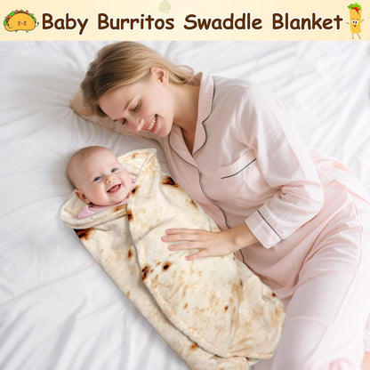 285 36 inch mermaker Burritos Tortilla Swaddle Blanket Baby for Toddler Newborn, GSM Soft Flannel Taco Wrap Blanket