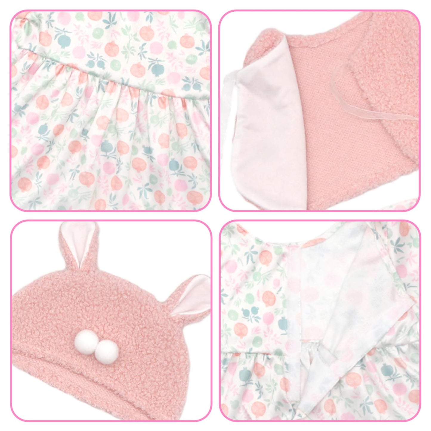 Reborn Doll Clothes for 20-22 Inch Dolls, 3 Sets 20 Inch Baby Doll Clothes Accessories 10 Pcs with Dress Coat Outfits, Headbands, Socks, Top and Pants for 20"- 22" Baby Dolls