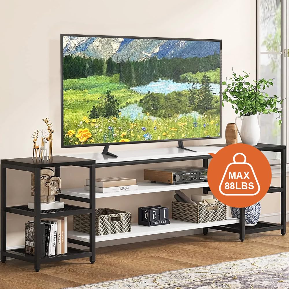 KKTONER Universal TV Stand Base TV for 27-65 inch Flat Screen TV Metal Stand Legs Adjustable Table Top TV Stand Max VESA 800x400mm Hold up to 88lbs