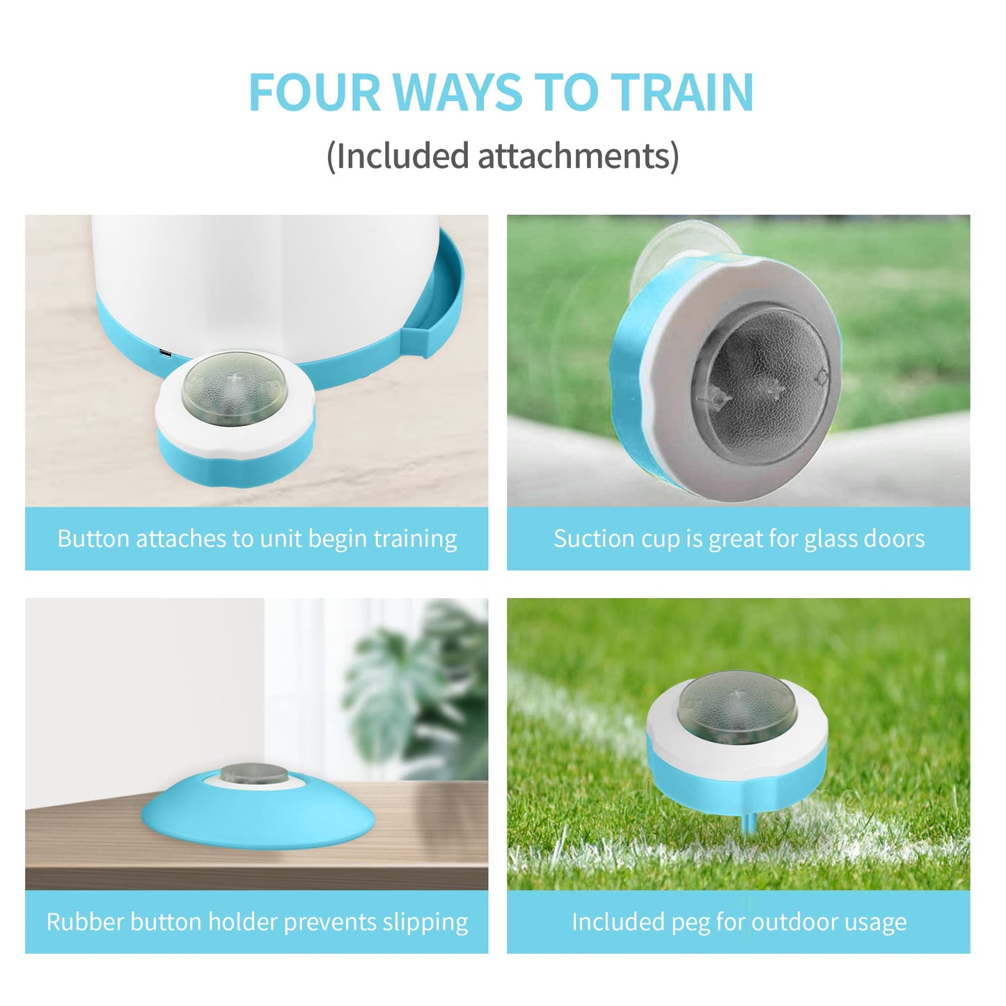 PETGEEK Automatic Dog Treat Dispenser with Button - Puzzle Memory Training Feeder, Pet Geek Button Treat Food Dispensing Toys Interactive, Iq Training Dog Feeder (Blue)