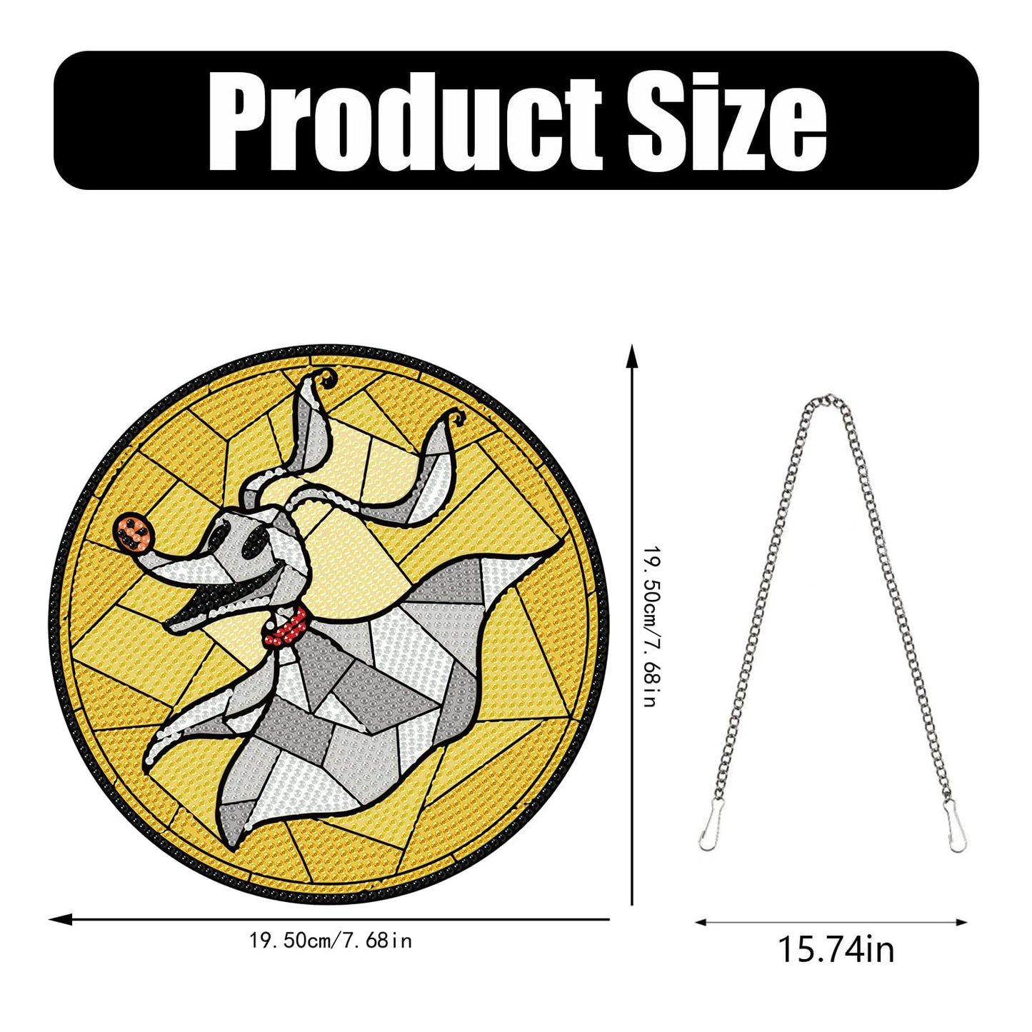 DIY Diamond Art Hanging Kit for Adult,Halloween Acrylic Diamond Art Painting Window Pendants Home Garden Wall Hanging Kits Festival Gift