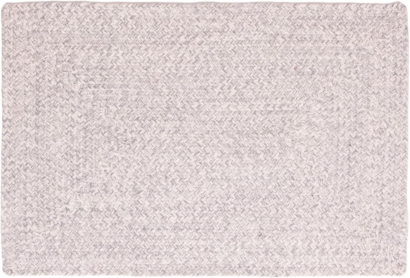 Super Area Rugs Farmhouse Braided Rug, Cotton Kitchen Reversible Carpet, Gray & White, 2' X 3'