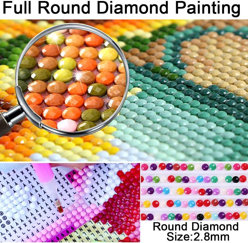 antor 10 Pack 5D Diamond Painting Kits for Adults, Full Drill Scenery Diamond Art Set, DIY Gem Painting Canvas, Diamond Art Embroidery Craft for Home Wall Decor