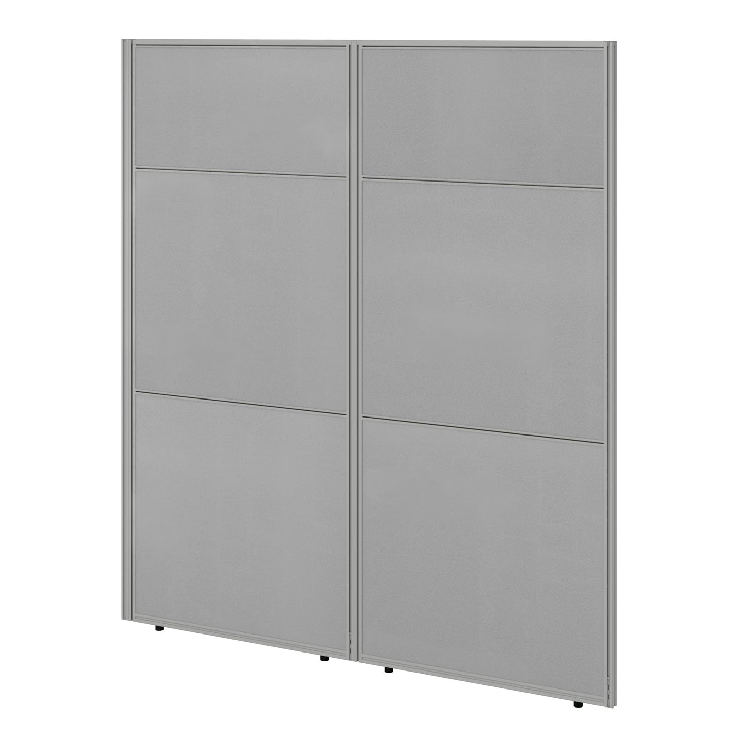 Bush Business Furniture Easy Office White 60W x 66H Panel with Corner Connector, Silver Gray Fabric