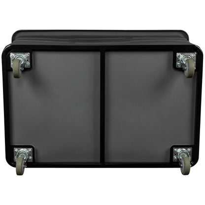 ReadySpace Commercial 20 Bushel Utility Cart with Steel Base, Poly Box Basket Truck, Laundry Cart, and Rolling Trash Bin, 51.5-Inch x 35.5-Inch x 36-Inch, 1000 Pound Weight Capacity, Gray