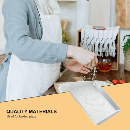 YARDWE 9 Inch Pizza Baking Tray, Perforated Aluminum Sheet Pan, Nonstick Bakeware for Oven Baking Pizza, French Fries