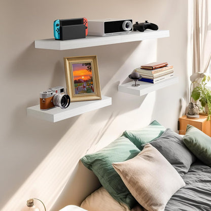 15 7 Inch Set 2 AMADA HOMEFURNISHING Floating Shelves Wall Mounted, x Wall Shelves for Bathroom, Bedroom, Living Room