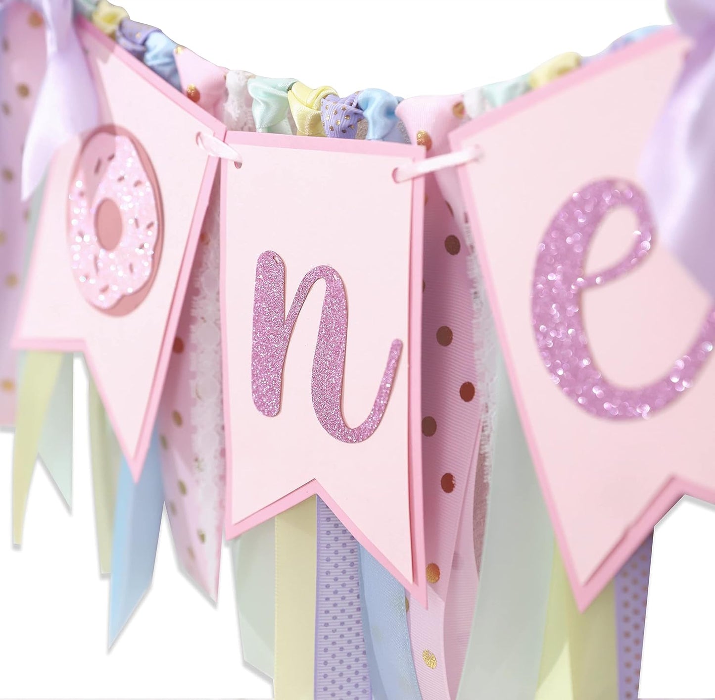 Agkvw 1st Donut High Chair Banner for Birthday - Sweet One Cake Smash Decorations, Grow Up Theme