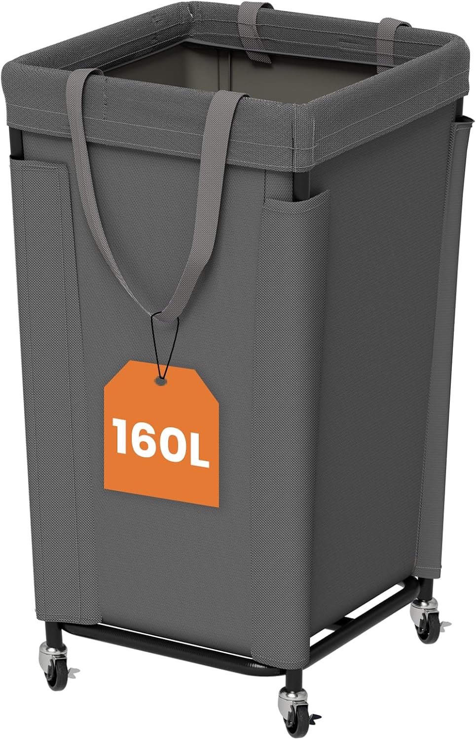 160L Laundry Basket with Wheels, Large Laundry Hamper with Removable Bag and Steel Frame, Rolling Dirty Clothes Basket