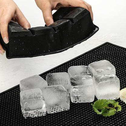 Froz Silicone Ice Cube Trays 2 Pack, Makes 8 Big 2 Inch Square Ice Cubes for Whiskey and Cocktails