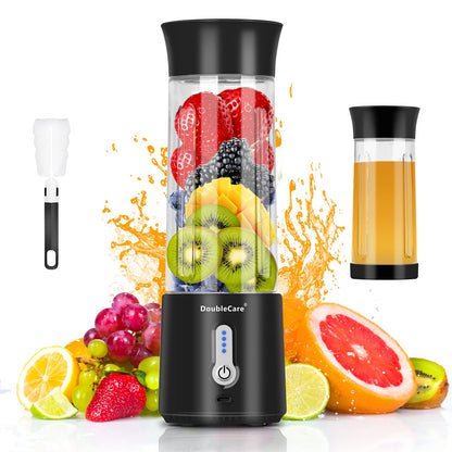 Portable Blender Cup,Electric USB Juicer Blender,Portable Juicer For Shakes and Smoothies, juice,380ml, Six Blades Great for Mixing,light purple