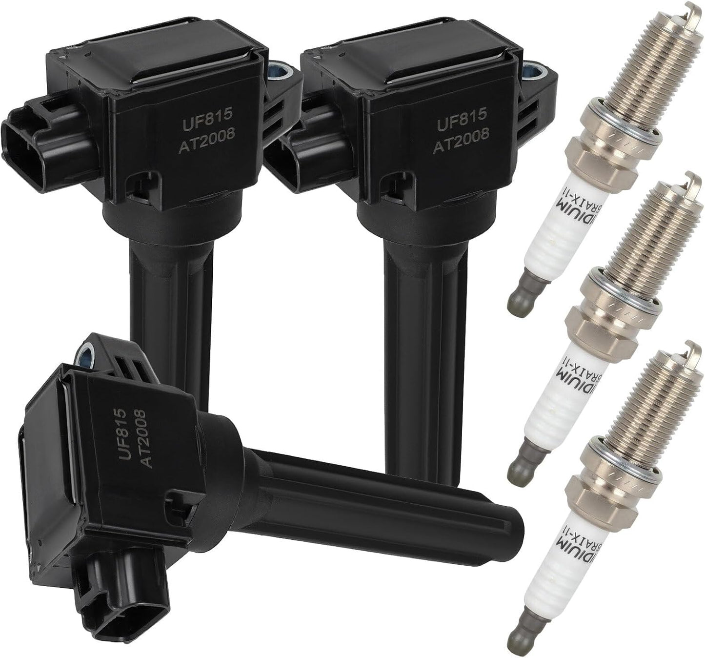 ECCPP 3 ignition coils with 3 iridium Spark Plugs,UF808,coils packs,for Smart Fortwo 2016-2017 0.9L‎224332428R,UF-808