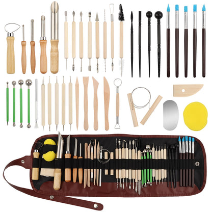 42PCS Clay Sculpting Tools Pottery Tools Kit, Clay Carving Tool Ceramic Tool for Sculpting for Beginners Professionals School Student Polymer ClayTool