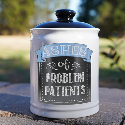 Cottage Creek Jars | Ashes of Problem Patients Funny Ceramic Jar for Doctors, Nurses, and Medical Staff, Stocking