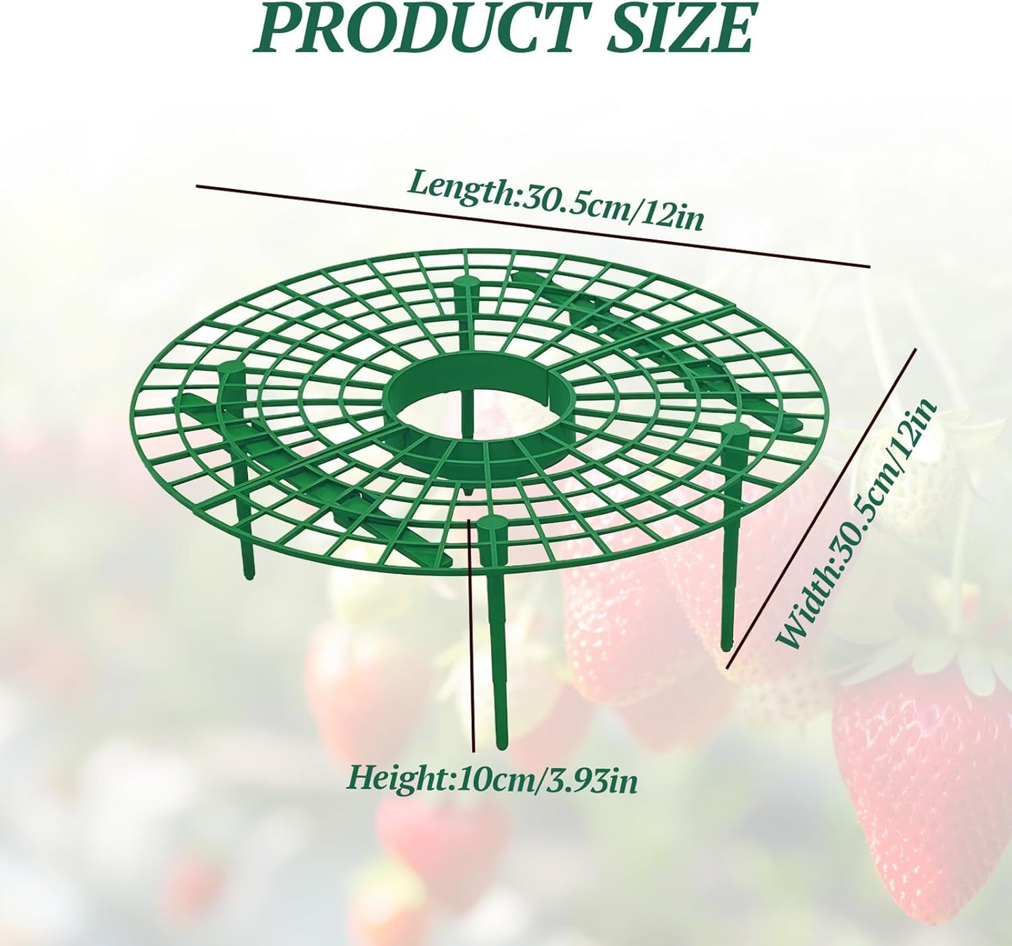 10 4 Pcs Round Strawberry Plant Support, Strawberry Plants Holder with Legs, Strawberry Plant Protector for Garden