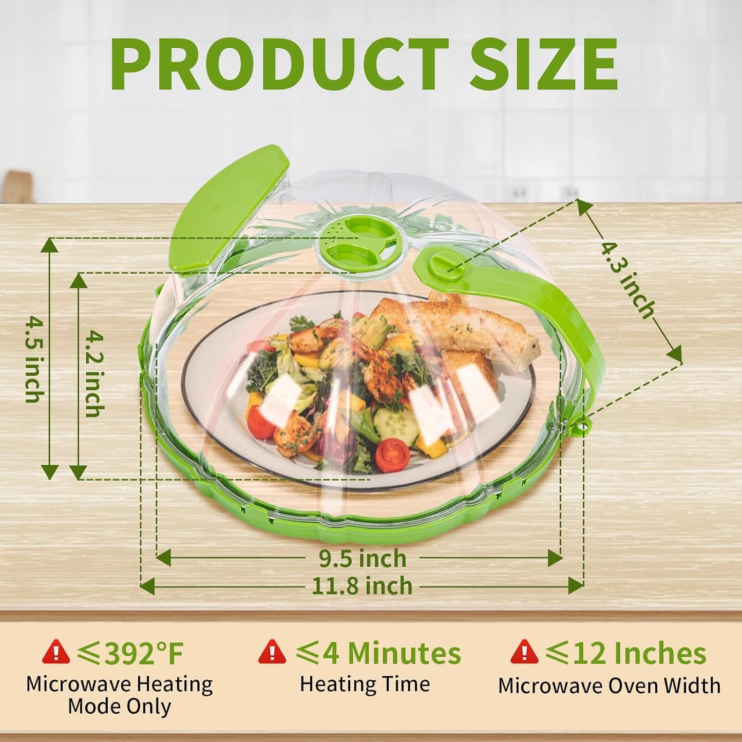 Microwave Splatter Cover for Food Guard - 10 Inch Plate Covers with Water Steamer - Kitchen Essentials