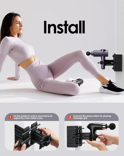 Self Massage Gun Holder PRO for Back, Muscle Hands Free Percussion, Compatible with Most Massage Gun, Design for Hard-to-Reach Area Holder ONLY